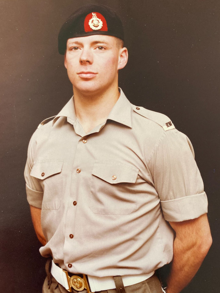 Photo of Scott as a marine